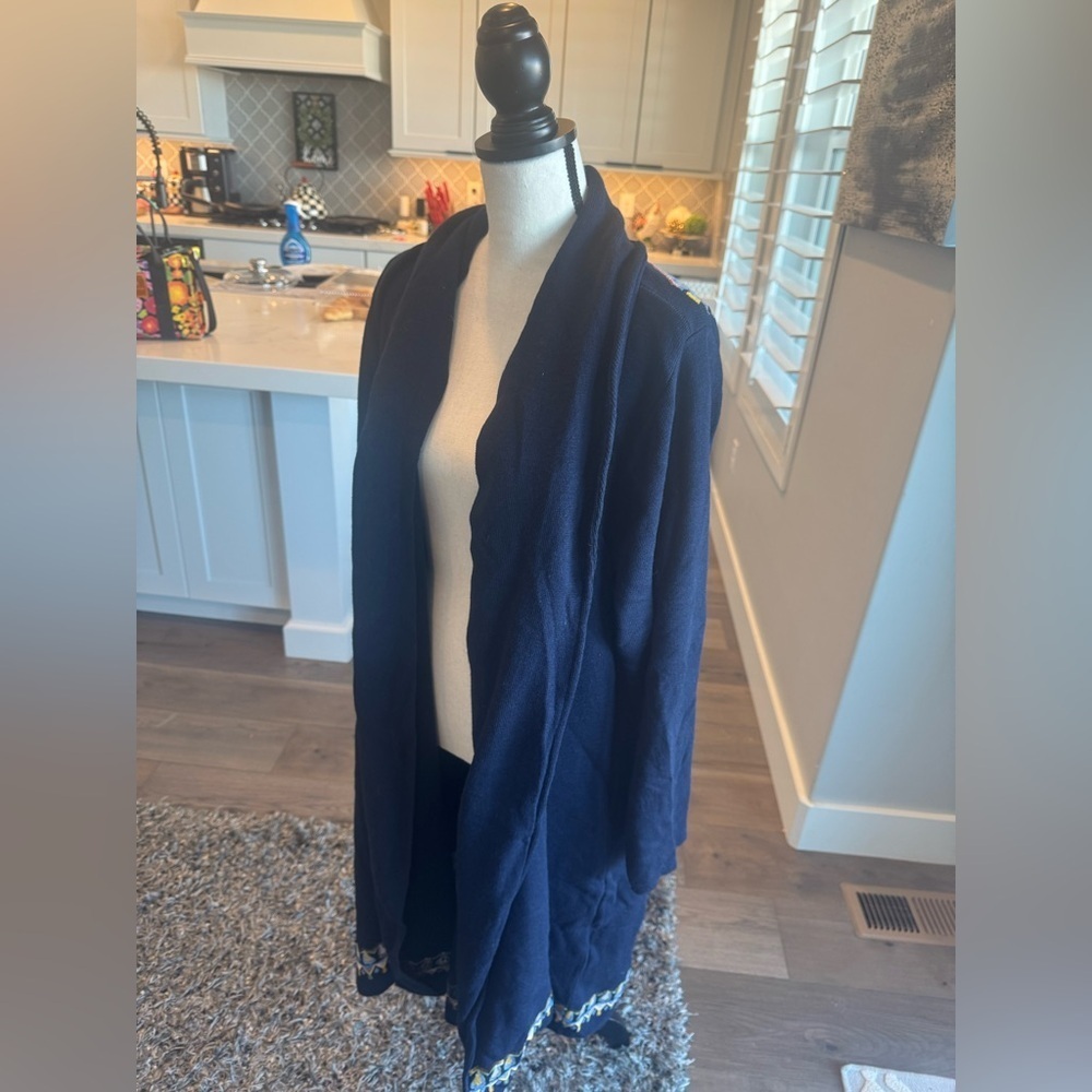Soft Surroundings Embroidered Open Front Cardigan Duster size 2X - Picture 4 of 6